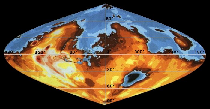 [Foto: Topografia altimetrica in proiezione sinusoidale]